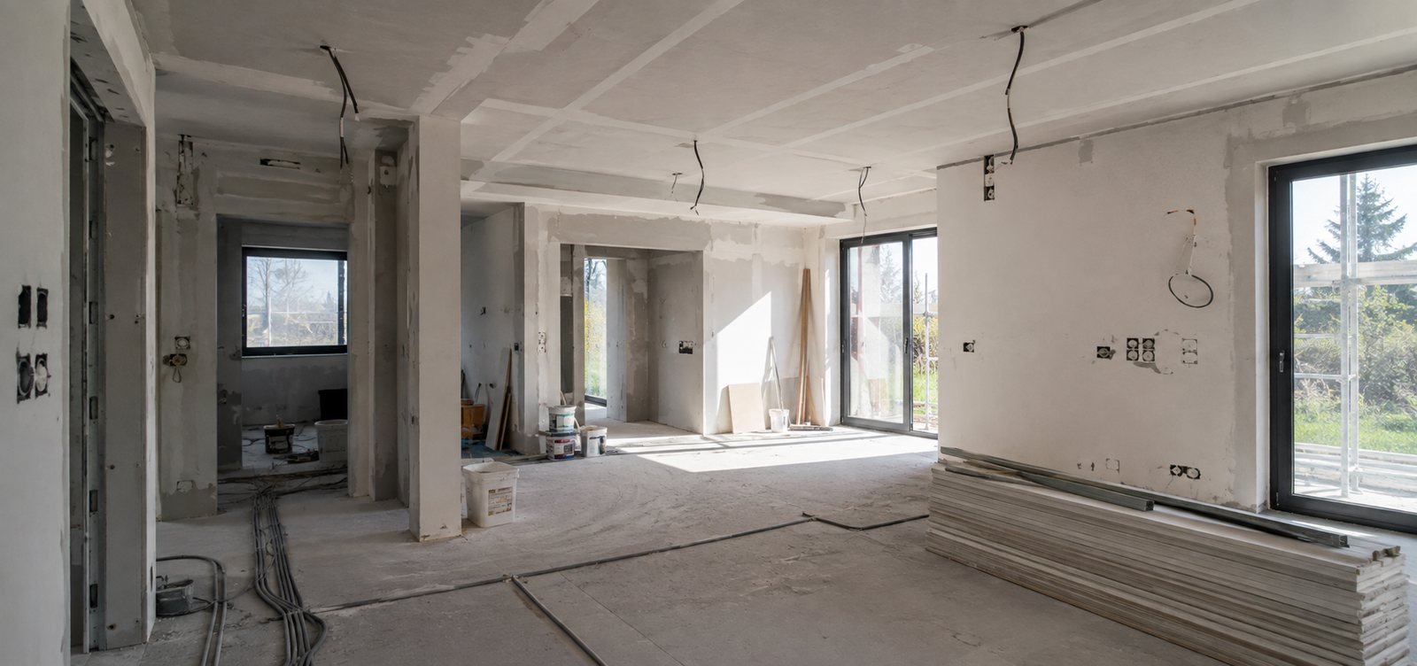 Innenausbau mit neuem Grundriss und hochwertigen Materialien